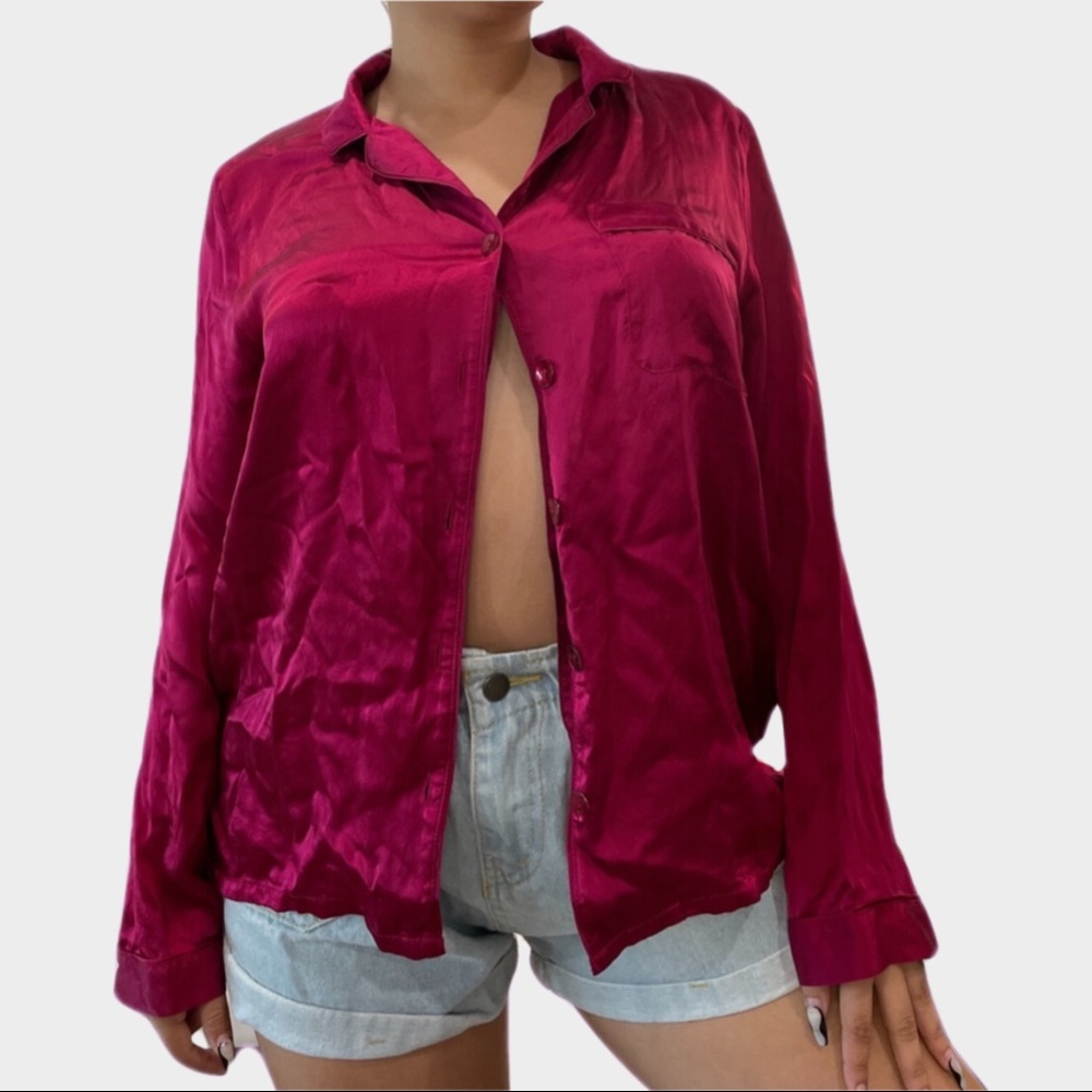 SILK BUTTON DOWN TOP